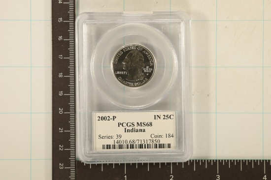 2002-P INDIANA QUARTER PCGS MS68