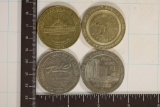 4-$1 METAL CASINO GAMING TOKENS: SUNSET STATION