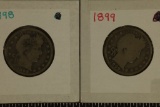 1898 & 1899 SILVER BARBER QUARTERS