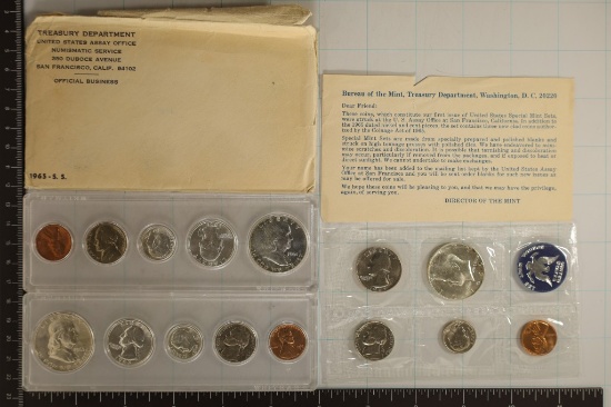 3 US SILVER SETS: 1961 & 1963 PF SETS AND 1965
