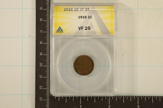 1916 LINCOLN WHEAT CENT ANACS VERY FINE 25