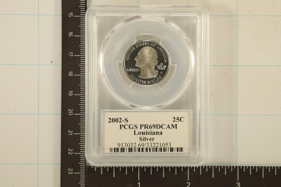 2002-S  SILVER LOUISIANA QUARTER PCGS PR69 DCAM
