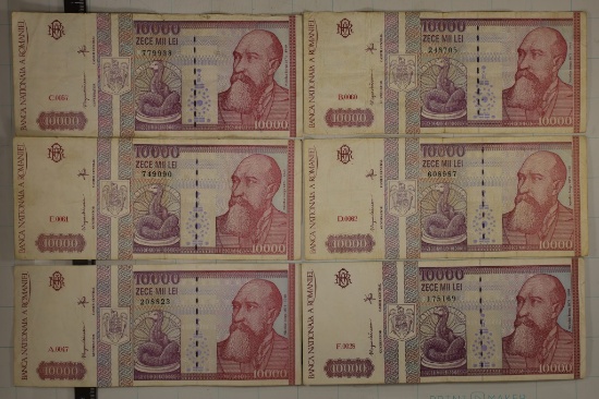 6-1994 ROMANIA 10,000 LEI BILLS