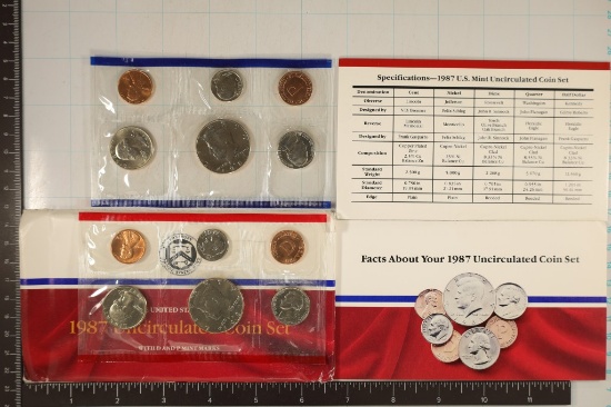 1987 US MINT SET (UNC) P/D (WITH ENVELOPE) AND