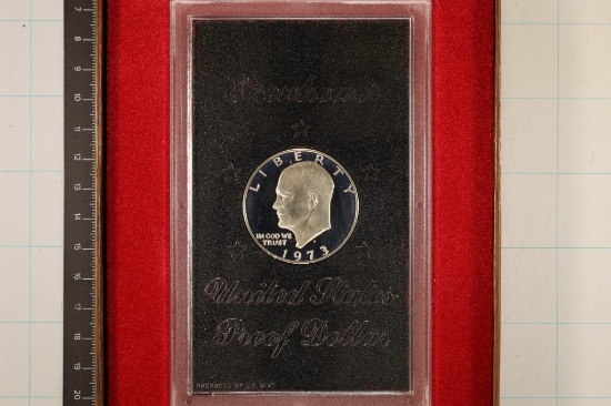 KEY DATE 1973 IKE SILVER DOLLAR (BROWN PACK)