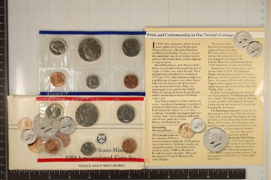 1988 US MINT SET (UNC) P/D (WITH ENVELOPE) AND