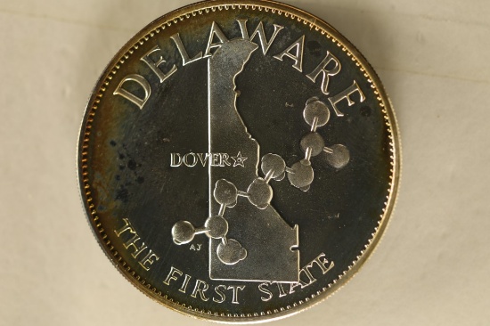 .46 TROY OZ. PROOF STERLING SILVER "DELAWARE"