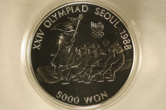 1988 SOUTH KOREA SILVER PF 5000 WON SEOUL