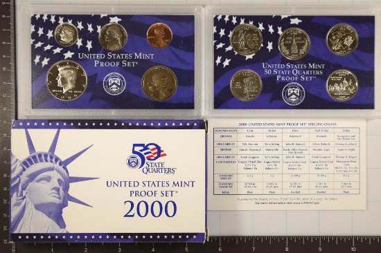 2000 US PROOF SET (WITH BOX) AND CERTIFICATE