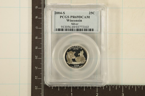 2004-S SILVER WISCONSIN QUARTER PCGS PR69 DCAM