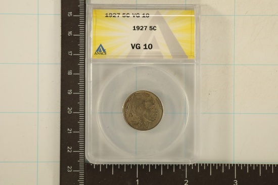 1927 BUFFALO NICKEL ANACS VERY GOOD 10