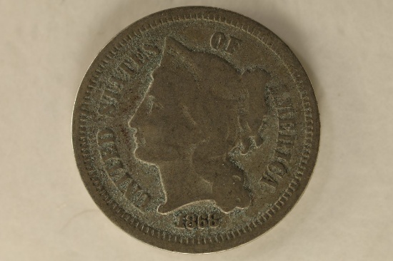 1868 US THREE CENT "NICKEL"