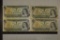 4-1973 CANADA $1 COLORIZED BILLS 2 ARE CRISP