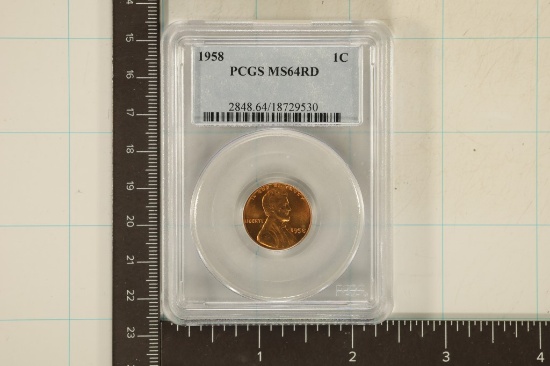 1958 LINCOLN WHEAT CENT PCGS MS64RD