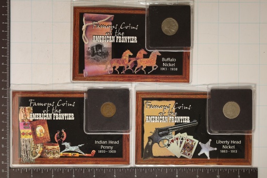 3 FAMOUS COINS OF THE AMERICAN FRONTIER WITH A