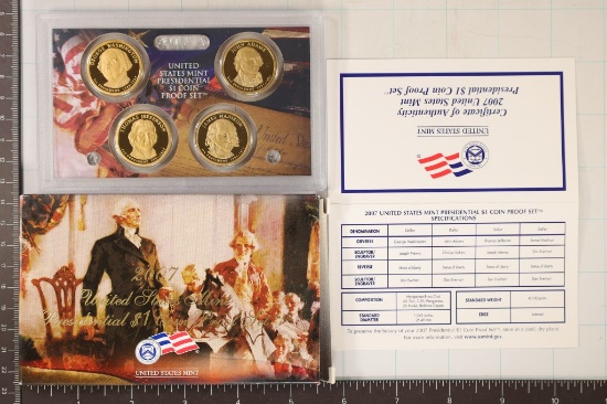2007 PRESIDENTIAL DOLLAR 4 COIN PF SET WITH BOX