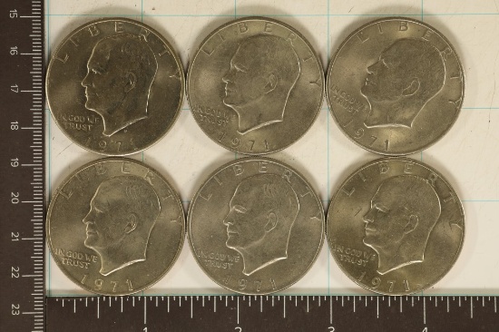 1971-D & 5-1971 IKE DOLLARS UNC