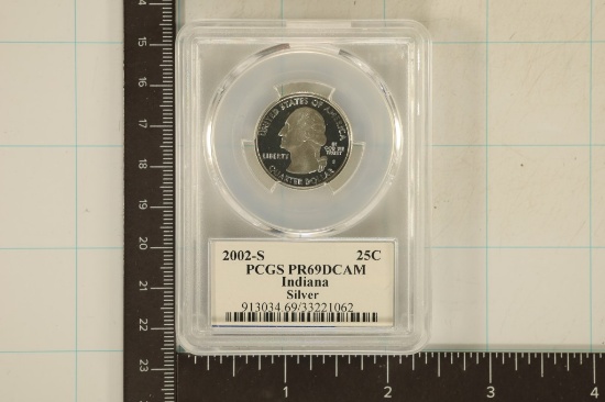 2002-S SILVER INDIANA QUARTER PCGS PR69 DCAM