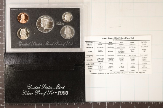 1993 US SILVER PROOF SET (WITH BOX) AND