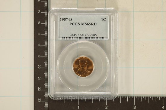 1957-D LINCOLN WHEAT CENT PCGS MS65RD