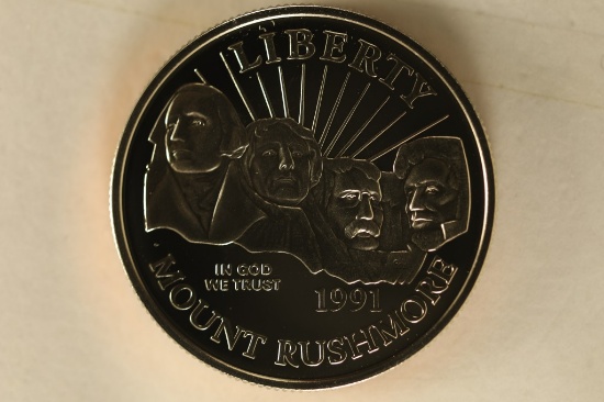1991-S US PF "MOUNT RUSHMORE" HALF DOLLAR  IN