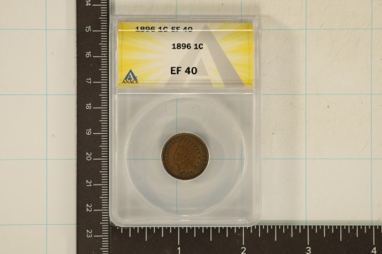 1896 INDIAN HEAD CENT ANACS EXTRA FINE 40