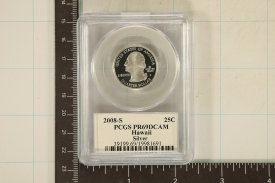 2008-S SILVER HAWAII QUARTER PCGS PR69 DCAM
