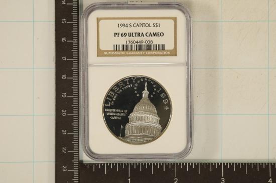 1994-S US CAPITOL SILVER DOLLAR NGC PF69 ULTRA CAM