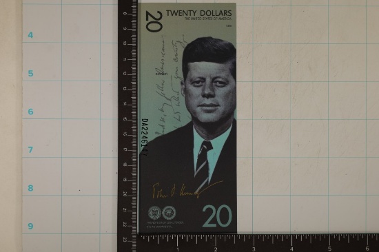 US $20 "KENNEDY" POLYMER CRISP UNC COLORIZED
