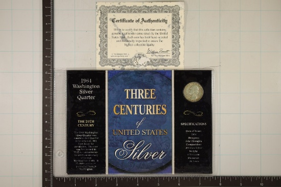 1964 WASHINGTON SILVER QUARTER IN 3 CENTURIES