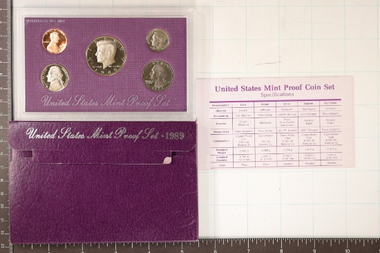 1989 US PROOF SET (WITH BOX) & WITH CERTIFICATE