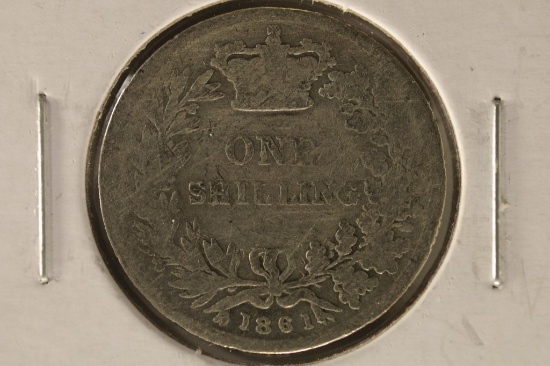 1861 GREAT BRITAIN SILVER 1 SHILLING .1682 OZ. ASW
