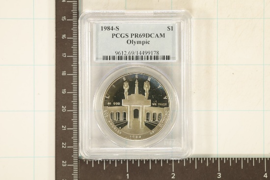 1984-S OLYMPIC SILVER DOLLAR PCGS PR69 DCAM