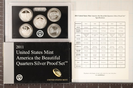 2011 SILVER AMERICA THE BEAUTIFUL QUARTERS PF SET