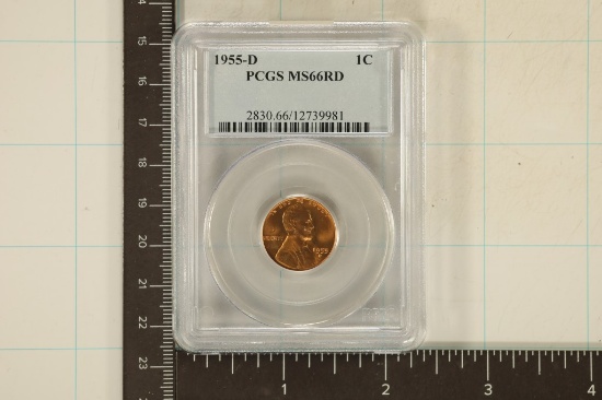 1955-D LINCOLN WHEAT CENT PCGS MS66RD
