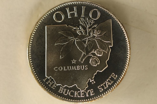 14.4 GRAMS PROOF STERLING SILVER "OHIO" ROUND