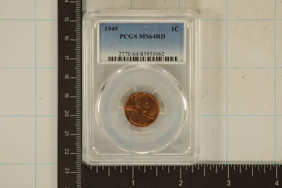 1949 LINCOLN WHEAT CENT PCGS MS64RD