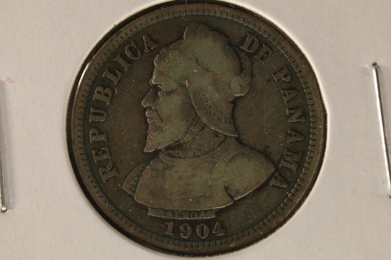 1904 PANAMA SILVER 10 CENTIMOS .1447 OZ. ASW