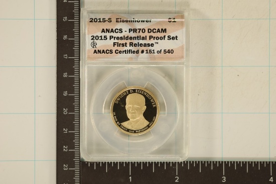 2015-S EISENHOWER US $1 ANACS PR70 DCAM