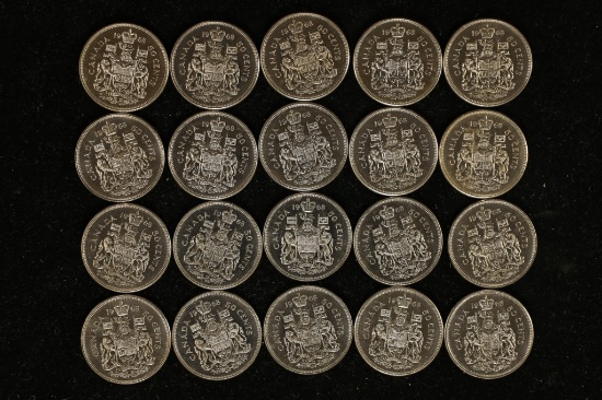 20-1968 CANADA UNC 50 CENT COINS