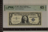 1957 US $1 SILVER CERT. PMG 65 GEM UNC EXCEPTIONAL