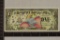 2005 DISNEY $1 CRISP UNC COLORIZED BILL 