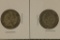 2 DOMINICA REPUBLIC SILVER 25 CENTAVOS: 1960 AND