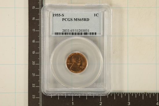 1955-S LINCOLN WHEAT CENT PCGS MS65RD