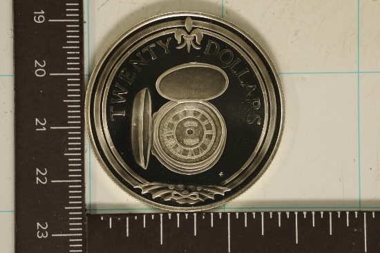 1985 BRITISH VIRGIN ISLANDS $20 SILVER PF .5677