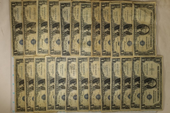 25-1935 US $1 SILVER CERT PREFIX SET.  INCLUDES