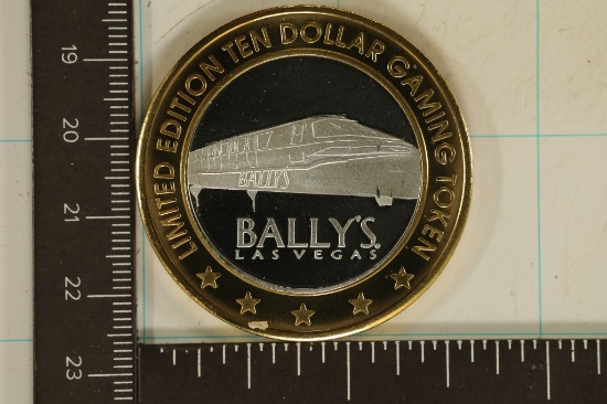 CASINO $10 SILVER TOKEN (UNC) BALLY'S LAS VEGAS,