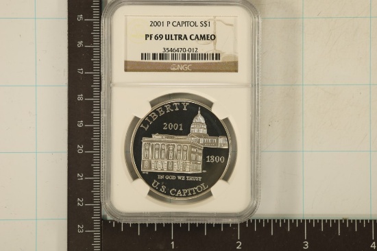 2001-P US CAPITOL SILVER DOLLAR NGC PF69 ULTRA CAM