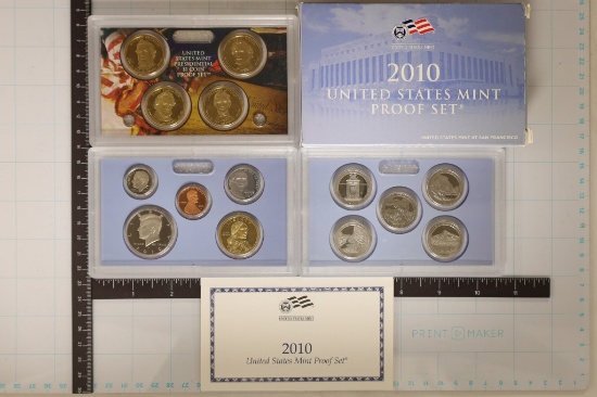 2010 US PROOF SET (WITH BOX) 14 PIECES AND