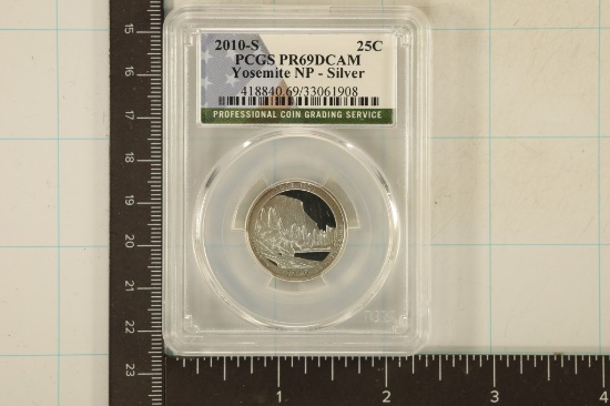 2010-S SILVER YOSEMITE N.P. QUARTER PCGS PR69 DCAM
